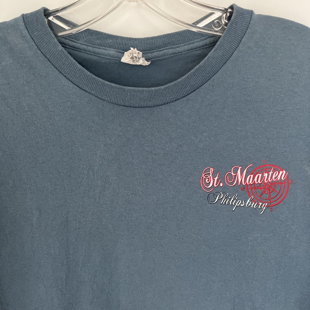 Delta St. Maarten Philipsburg Royal Caribbean Graphic T-shirt Mens Large Blue